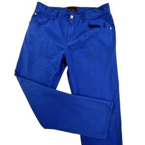 Tiglio Sport Chino Jeans Pants Monaco Style Blue Straight Leg Men's Size 34x30